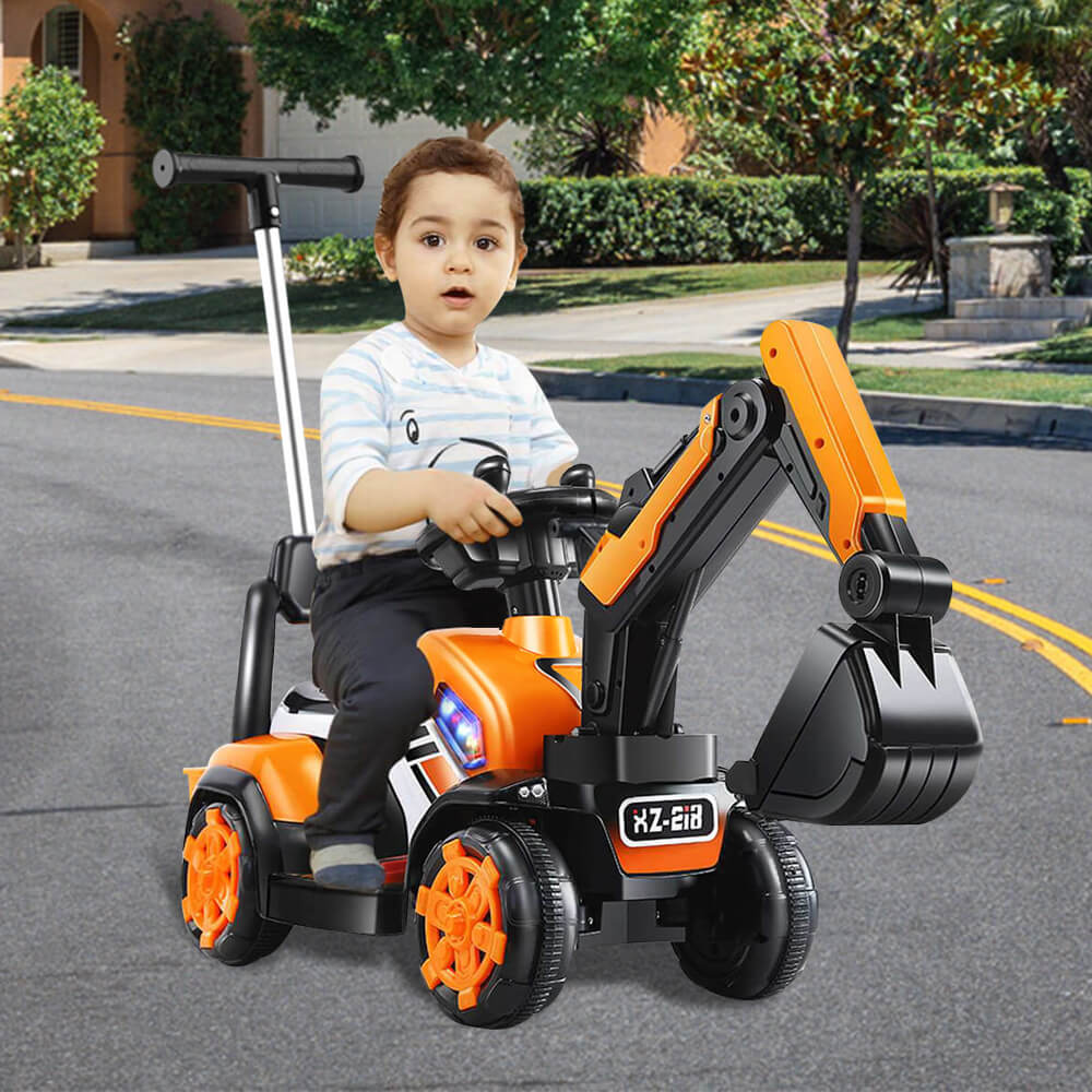 Children's Riding Excavator Electric Ride On Digger Toy 6 Volt Pedal E ...
