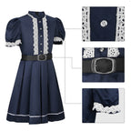 Eden Edwards Dress with Belt Ring Children of The Corn Cosplay Costume Eden Outfit 3pcs Suit for Kids Adults