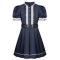 Eden Edwards Dress with Belt Ring Children of The Corn Cosplay Costume Eden Outfit 3pcs Suit for Kids Adults