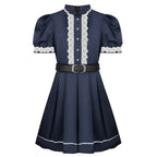 Eden Edwards Dress with Belt Ring Children of The Corn Cosplay Costume Eden Outfit 3pcs Suit for Kids Adults