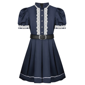 Eden Edwards Dress with Belt Ring Children of The Corn Cosplay Costume Eden Outfit 3pcs Suit for Kids Adults