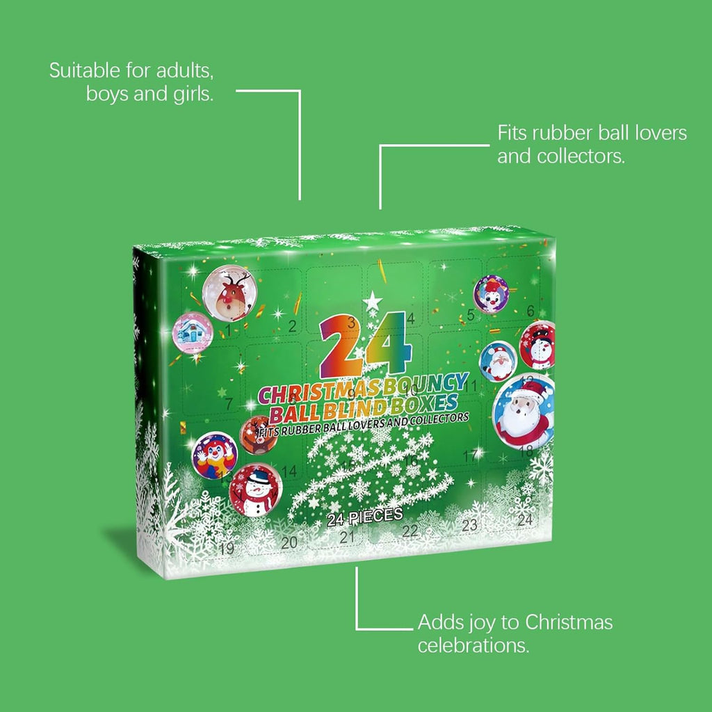 Christmas Advent Calendar 2025 Bouncy Ball Soft Calming Fidget Toys Blind Box for Kids Adults