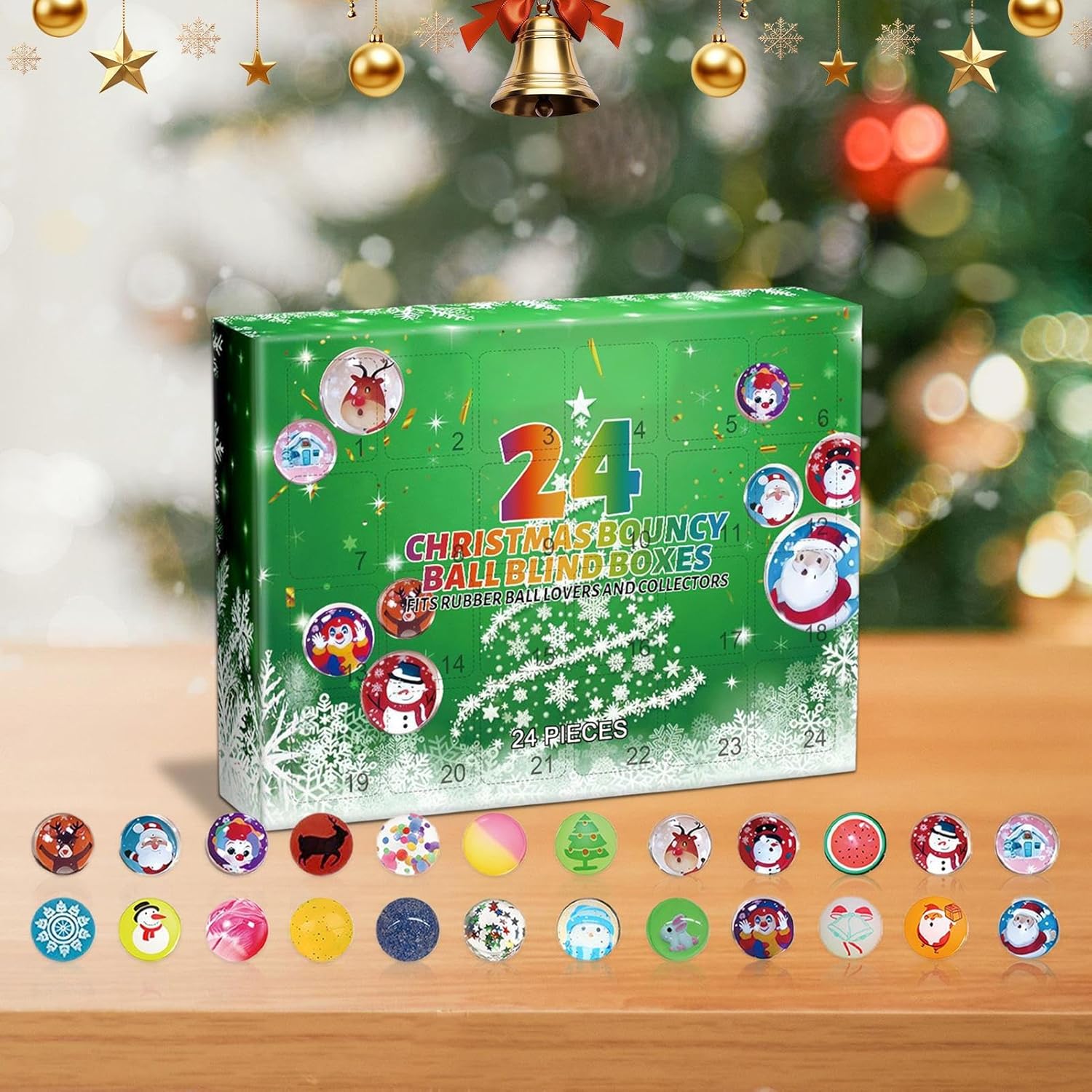 Christmas Advent Calendar 2025 Bouncy Ball Soft Calming Fidget Toys Blind Box for Kids Adults