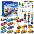 Christmas Advent Calendar 2025 Pullback Car Alloy Construction Vehicle Racing Set Holiday Gift