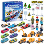 Christmas Advent Calendar 2025 Pullback Car Alloy Construction Vehicle Racing Set Holiday Gift