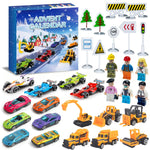 Christmas Advent Calendar 2025 Pullback Car Alloy Construction Vehicle Racing Set Holiday Gift