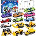 Christmas Advent Calendar 2025 Pullback Car Alloy Construction Vehicle Racing Set Holiday Gift