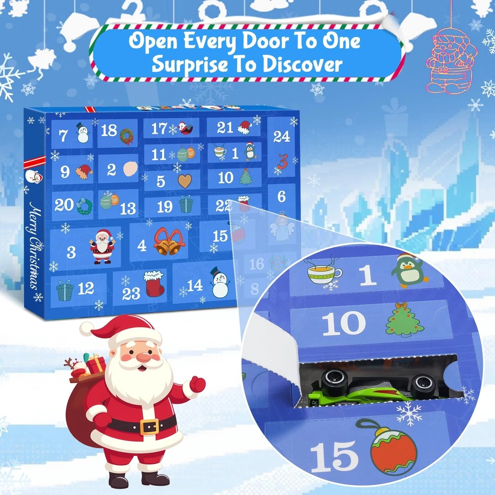 Christmas Advent Calendar 2025 Pullback Car Alloy Construction Vehicle Racing Set Holiday Gift