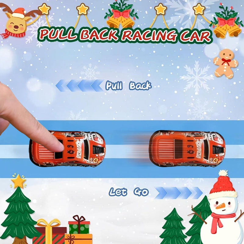 Christmas Advent Calendar 2025 Alloy Pullback Racing Car Blind Box 24-Day Countdown Holiday Toy