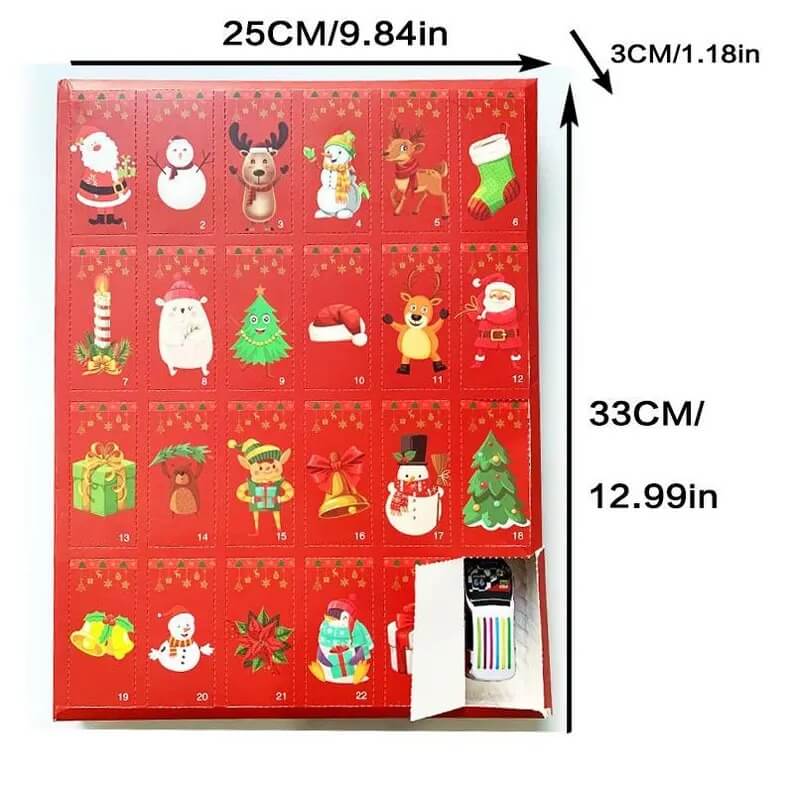 Christmas Advent Calendar 2025 Alloy Pullback Racing Car Blind Box 24-Day Countdown Holiday Toy