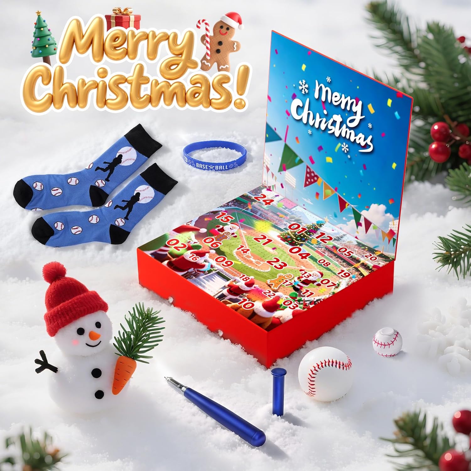 Christmas Advent Calendar 2025 Basketball Baseball Set Blind Box Sport Accessories For Teen Boys Girls