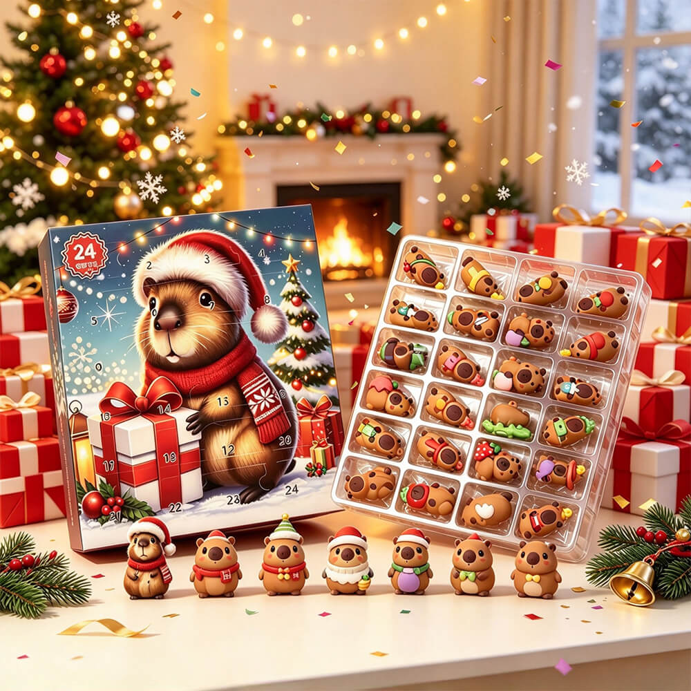 Christmas Advent Calendar 2026 Capybara Blind Box 24Pcs Cute Capybara Ornaments Advent Calendar Animal Christmas Toys