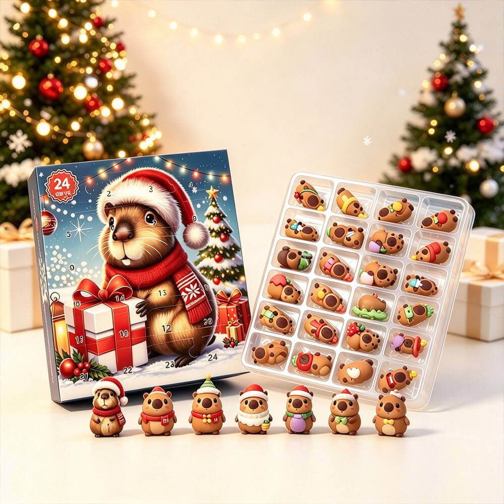 Christmas Advent Calendar 2026 Capybara Blind Box 24Pcs Cute Capybara Ornaments Advent Calendar Animal Christmas Toys