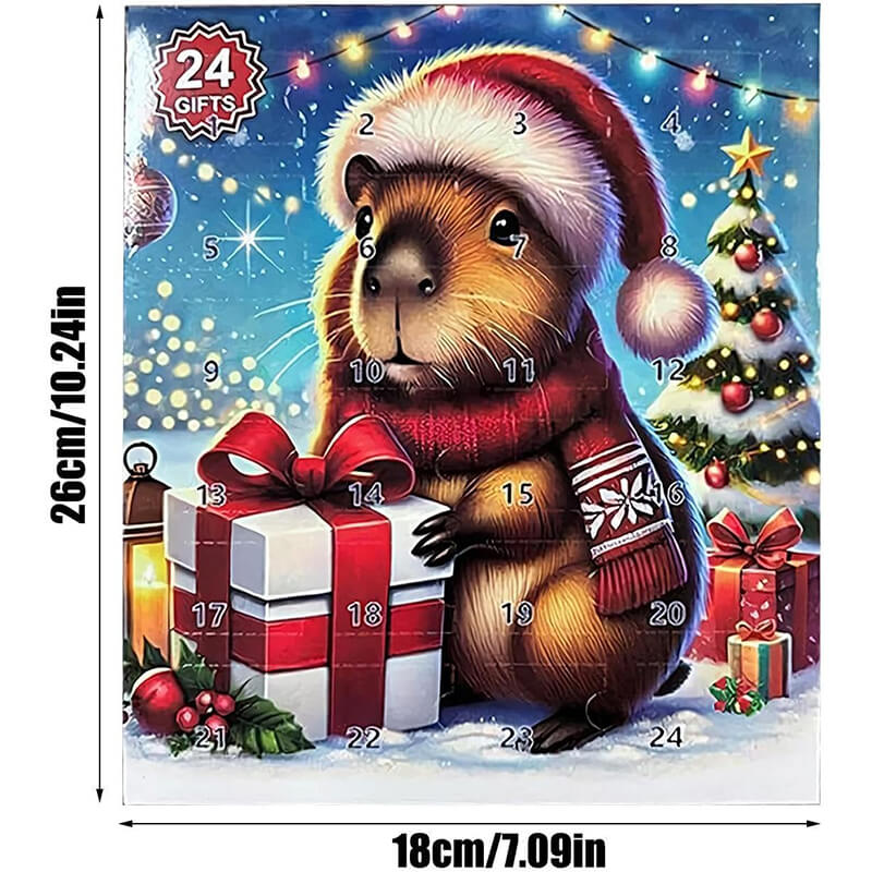 Christmas Advent Calendar 2025 Capybara Blind Box 24Pcs Cute Capybara Ornaments Advent Calendar Animal Christmas Toys