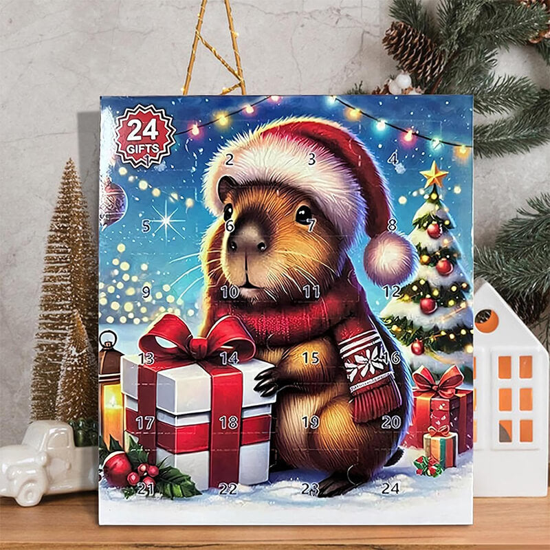 Christmas Advent Calendar 2025 Capybara Blind Box 24Pcs Cute Capybara Ornaments Advent Calendar Animal Christmas Toys