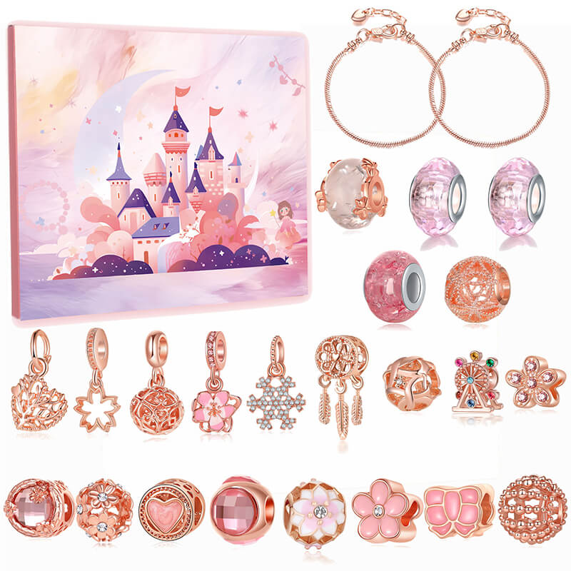 Christmas Advent Calendar 2025 DIY Bracelets with 22 Jewelry Accessories Bracelets Making Kit Holiday Gift