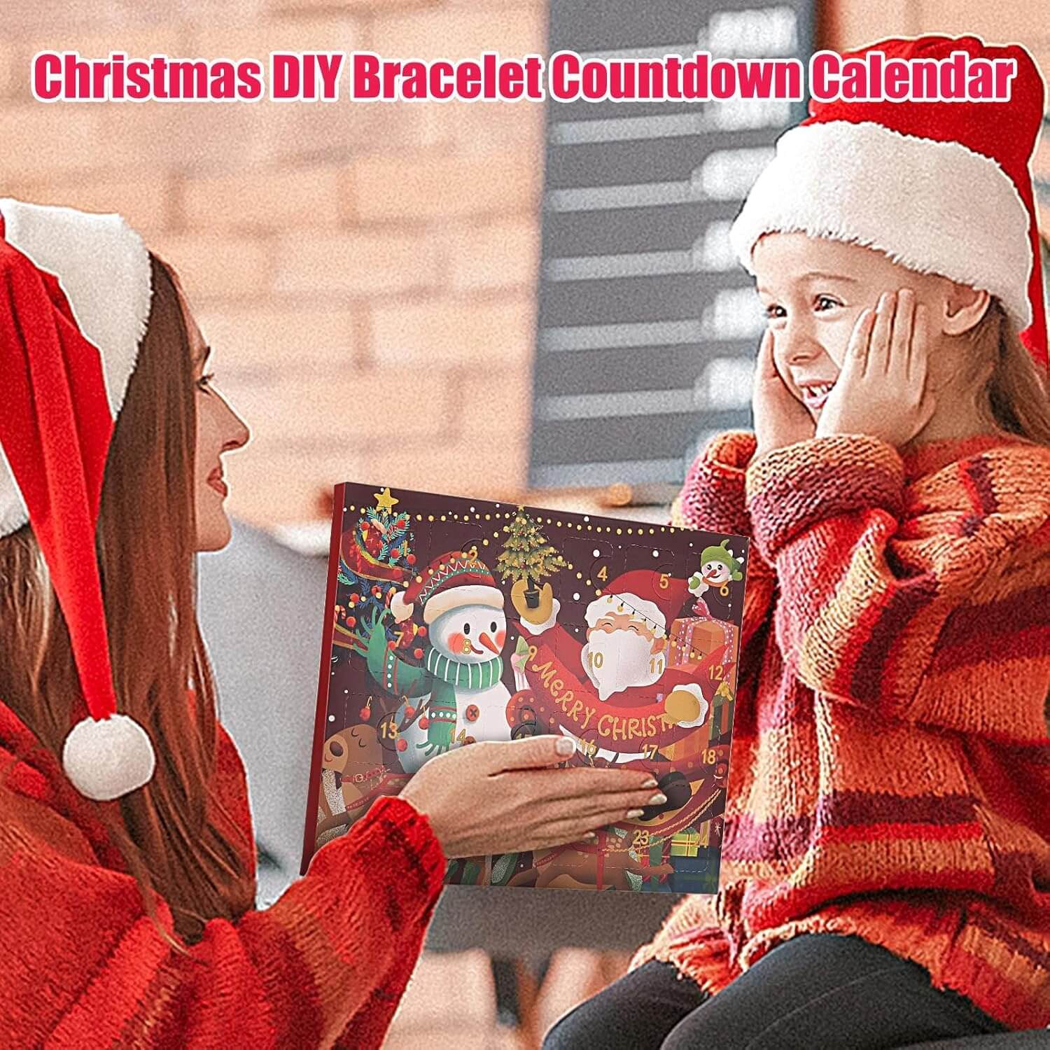 Christmas Advent Calendar 2025 DIY Bracelets with 22 Jewelry Accessories Bracelets Making Kit Holiday Gift