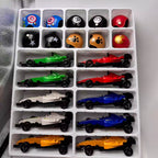 Christmas Advent Calendar 2025 F1 Racing Car and Helmets Blind Box Racing Car Collection Holiday Gift