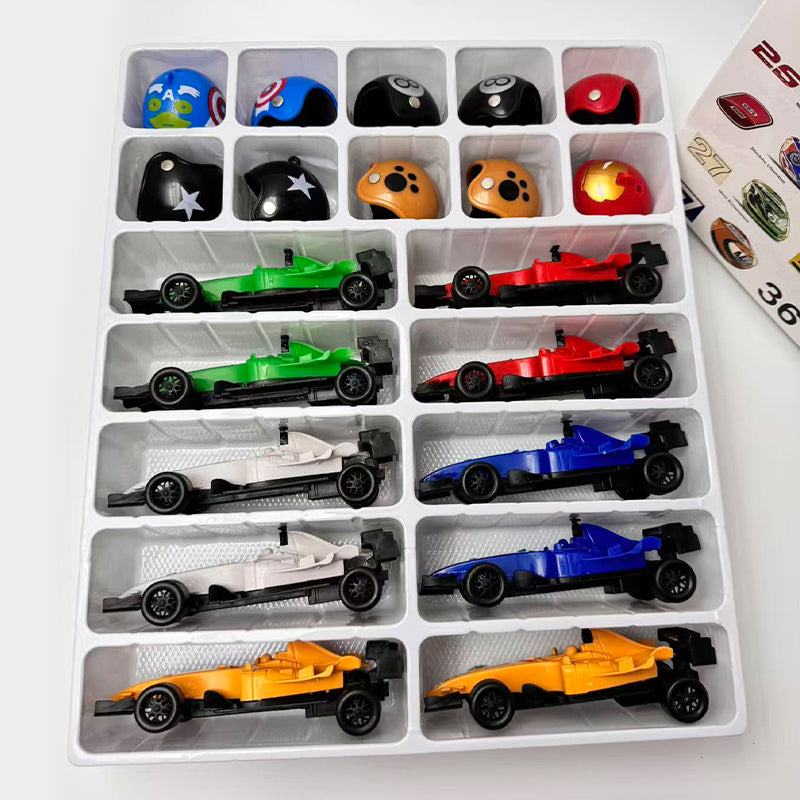 Christmas Advent Calendar 2025 F1 Racing Car and Helmets Blind Box Racing Car Collection Holiday Gift