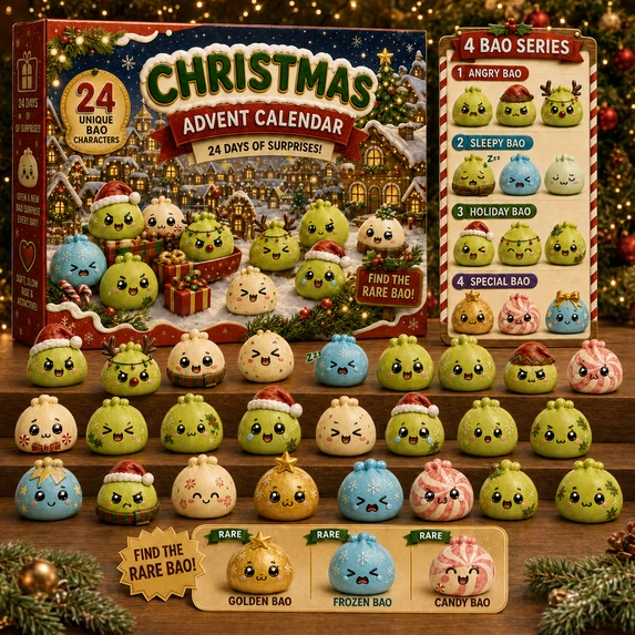 Christmas Advent Calendar 2026 Squishy Toys Countdown Blind Box with 24 Unique Sensory Fidget Squeeze Toys