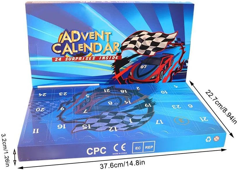 Christmas Advent Calendars 2025 Alloy Pullback Car Mini Racers Truck Set Holiday Gift
