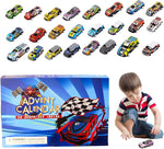 Christmas Advent Calendars 2025 Alloy Pullback Car Mini Racers Truck Set Holiday Gift