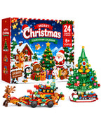 2026 Christmas Building Block Advent Calendar 24 Days 2-in-1 Dual Scene Playset for Kids Adults