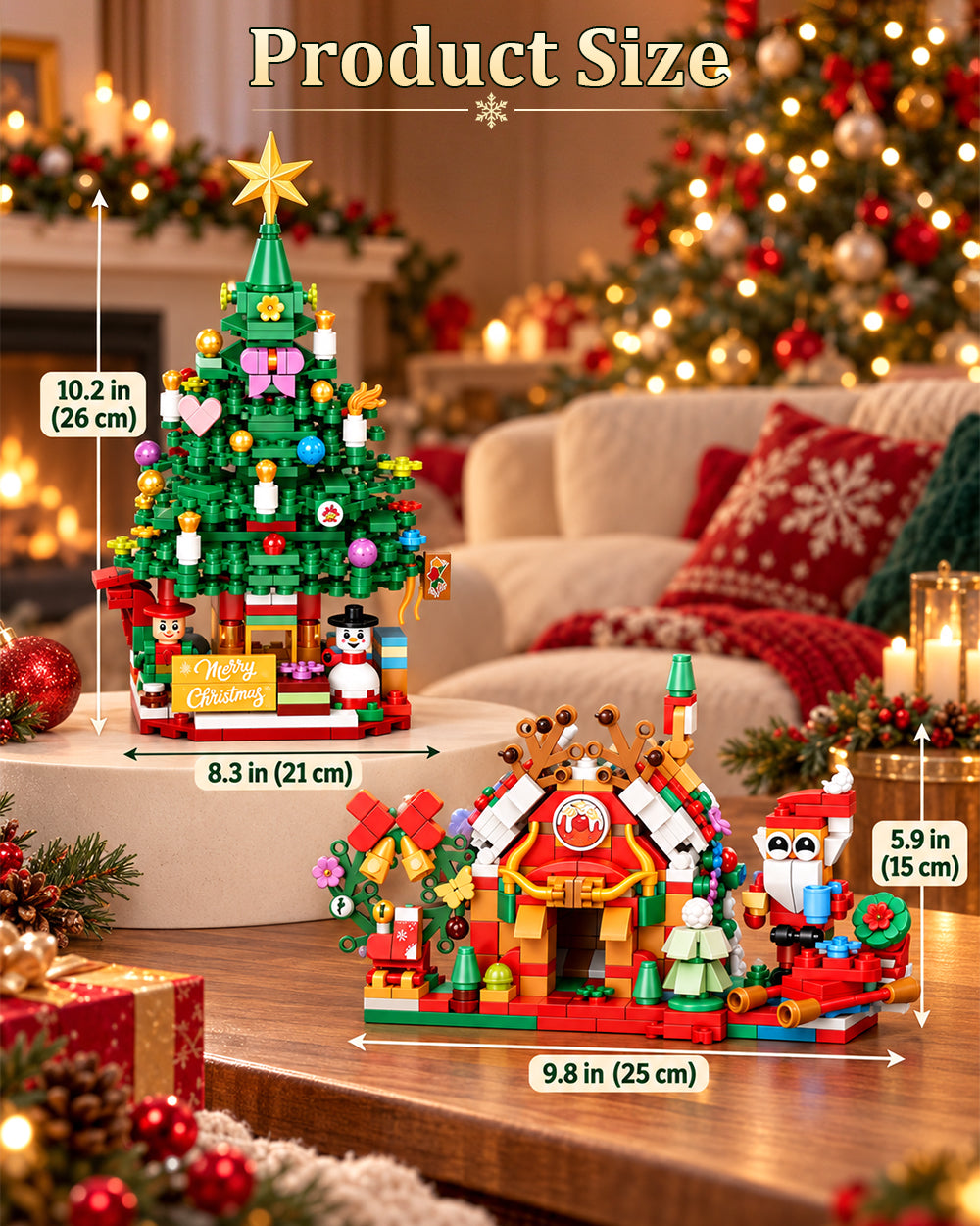 2026 Christmas Building Block Advent Calendar 24 Days 2-in-1 Dual Scene Playset for Kids Adults