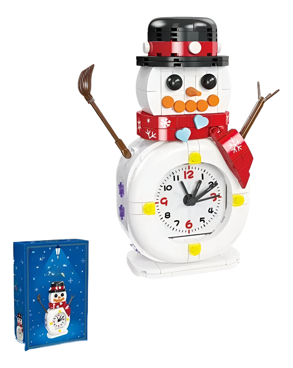 Christmas Building Blocks Creative Snowman Snowflake Gift Clock Ornament Christmas Assembly Toy