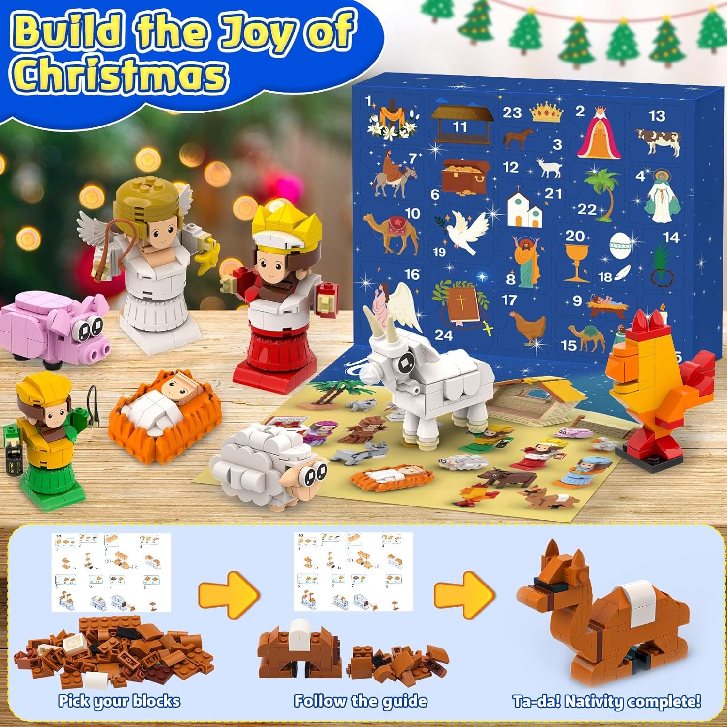 Christmas Advent Calendar 2025 Building Blocks Set Blind Box Surprise Xmas Gift