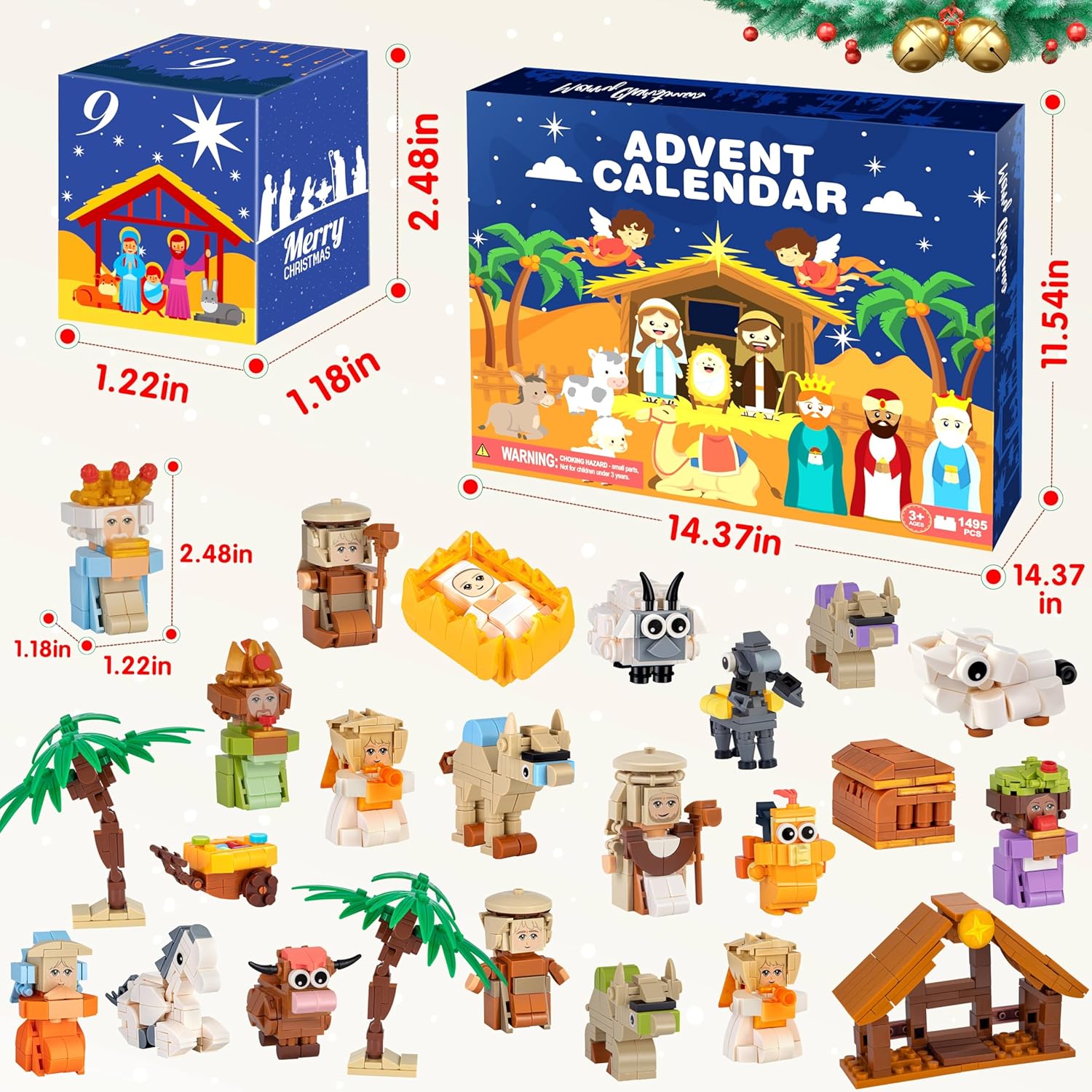 Christmas Advent Calendar 2025 Building Blocks Set Blind Box Surprise Xmas Gift