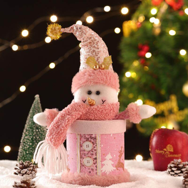 Christmas Candy Box Cute Santa Snowman Elk Plush Doll Christmas Decoration