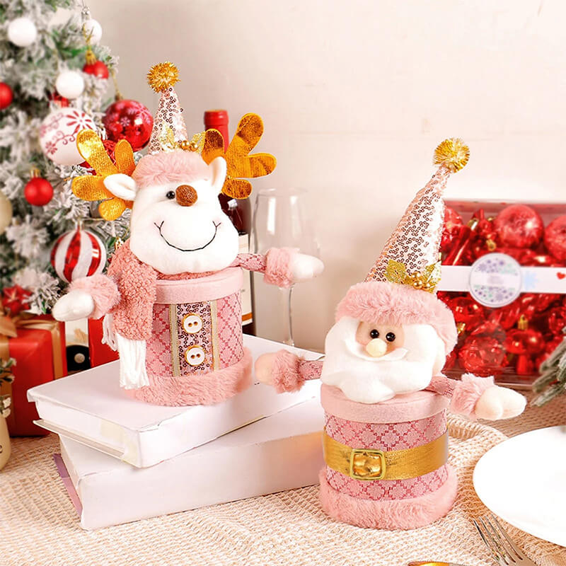 Christmas Candy Box Cute Santa Snowman Elk Plush Doll Christmas Decoration