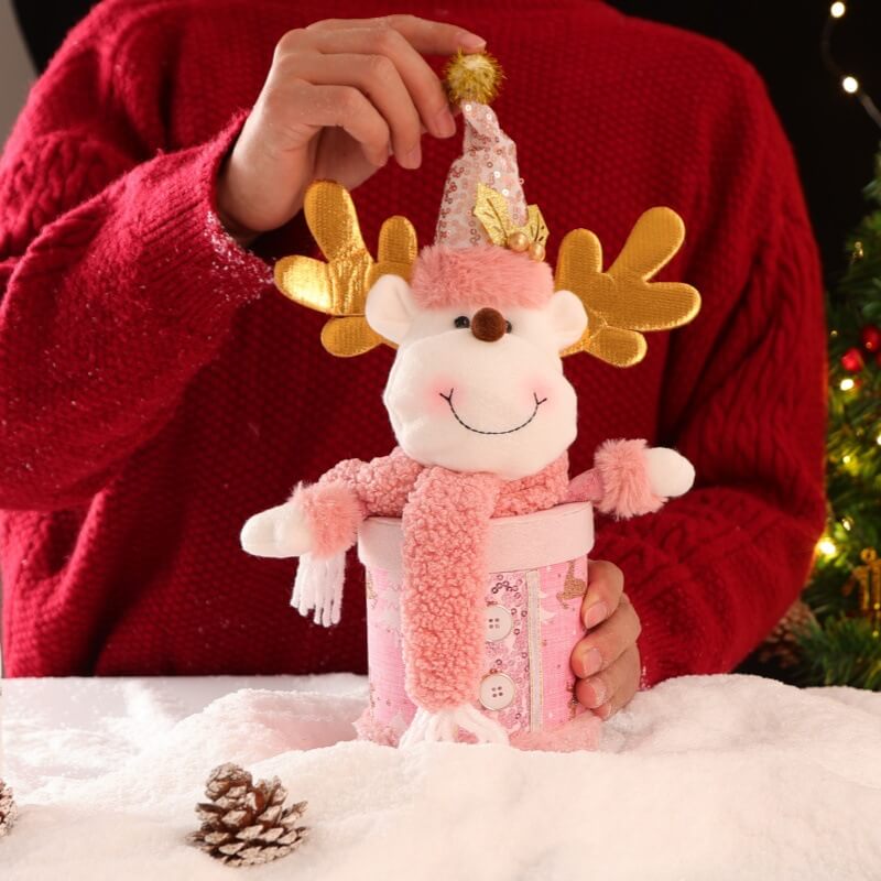 Christmas Candy Box Cute Santa Snowman Elk Plush Doll Christmas Decoration
