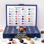 Christmas Advent Calendar 2025 Crystal Gemstone Blind Box with 24pcs Natural Crystal Holiday Gift