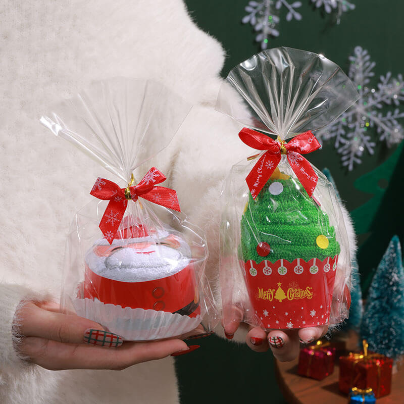 Christmas Hand Towels Gifts 2pcs Cotton Towel Embroidery Xmas Tree Snowman Holiday Gifts