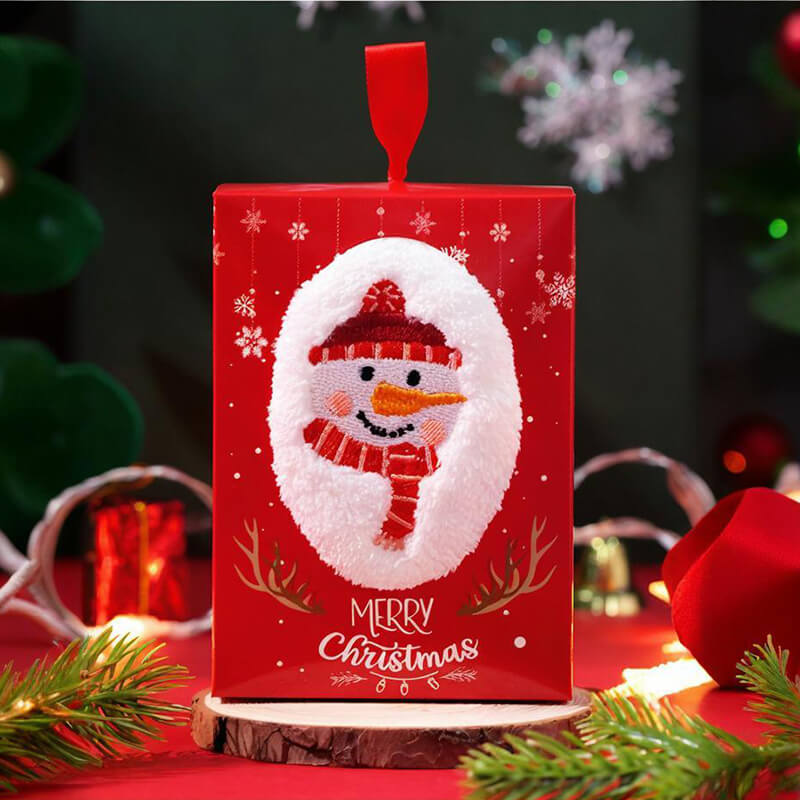 Christmas Hand Towels Gifts 2pcs Cotton Towel Embroidery Xmas Tree Snowman Holiday Gifts