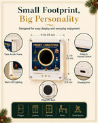 Christmas Mini Record Player NFC Magnetic Music Box with 9 Records and 360° LED Light