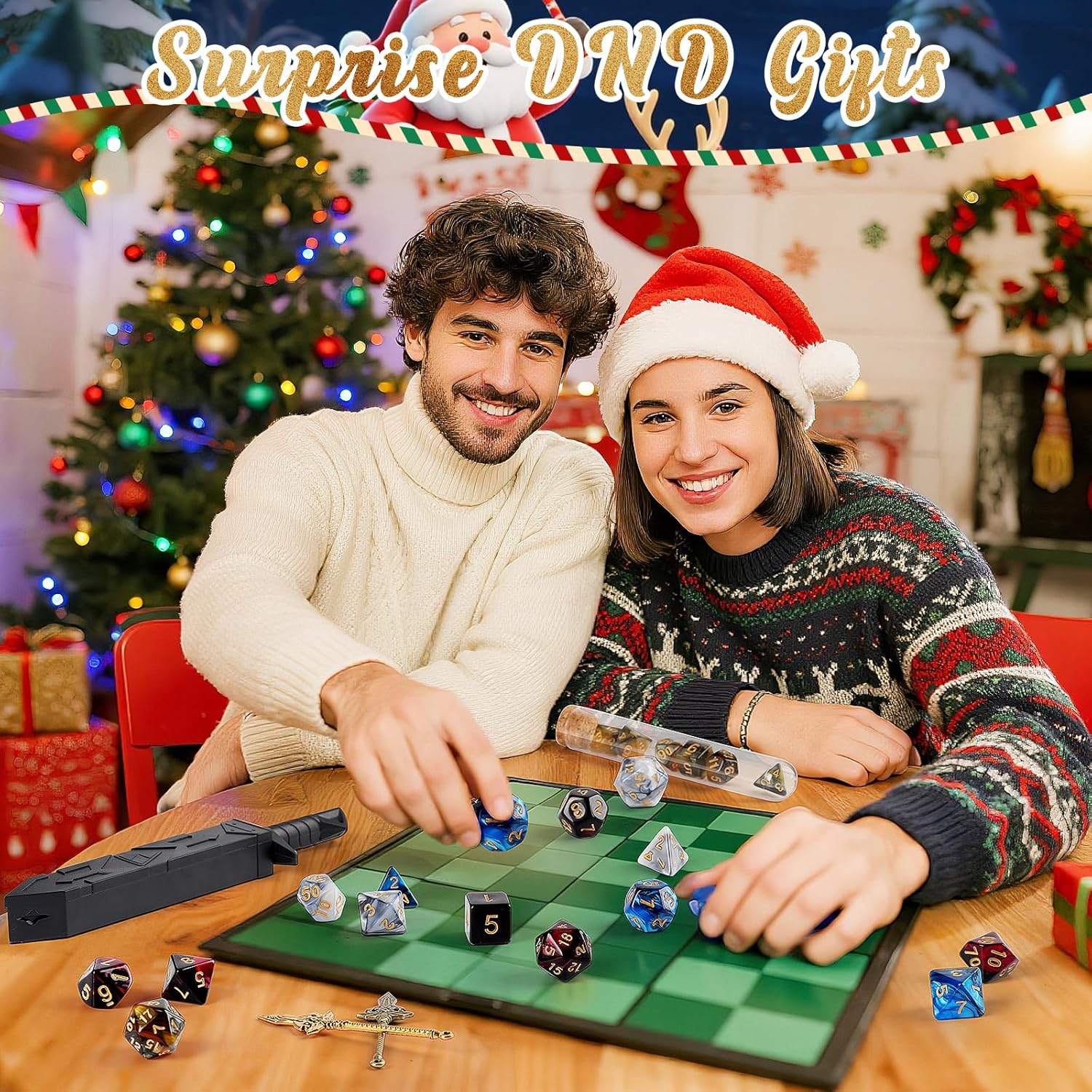 Christmas Advent Calendar 2025 Mystery Dice Set Game Role Playing Table Game Holiday Gift