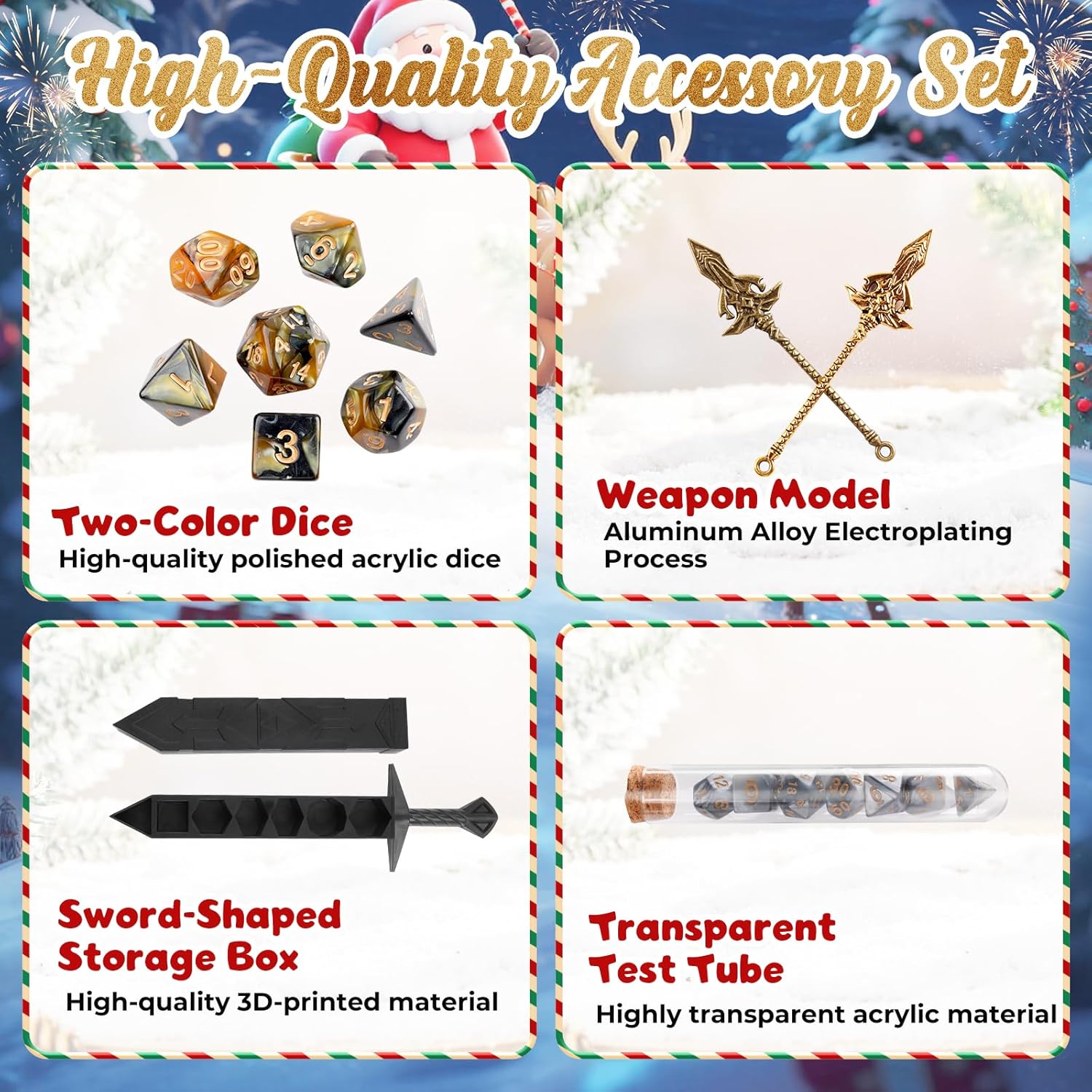 Christmas Advent Calendar 2025 Mystery Dice Set Game Role Playing Table Game Holiday Gift