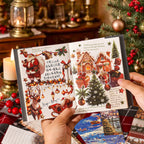 Christmas Scrapbook Stickers Set with Notebook Greeting Card Decals Sticky Notes DIY Sticker Books Holiday Decoration