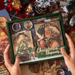Christmas Scrapbook Stickers Set with Notebook Greeting Card Decals Sticky Notes DIY Sticker Books Holiday Decoration