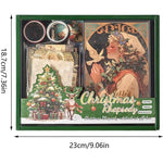 Christmas Scrapbook Stickers Set with Notebook Greeting Card Decals Sticky Notes DIY Sticker Books Holiday Decoration