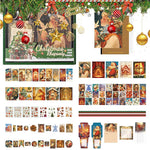 Christmas Scrapbook Stickers Set with Notebook Greeting Card Decals Sticky Notes DIY Sticker Books Holiday Decoration