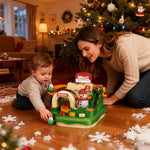 Kids Christmas Slippery Slide Adventure Toy Interactive Track Car with Snowman Duck Doll