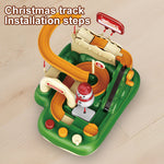 Kids Christmas Slippery Slide Adventure Toy Interactive Track Car with Snowman Duck Doll