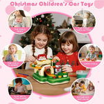 Kids Christmas Slippery Slide Adventure Toy Interactive Track Car with Snowman Duck Doll