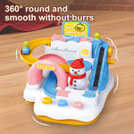 Kids Christmas Slippery Slide Adventure Toy Interactive Track Car with Snowman Duck Doll