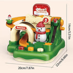 Kids Christmas Slippery Slide Adventure Toy Interactive Track Car with Snowman Duck Doll