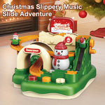 Kids Christmas Slippery Slide Adventure Toy Interactive Track Car with Snowman Duck Doll